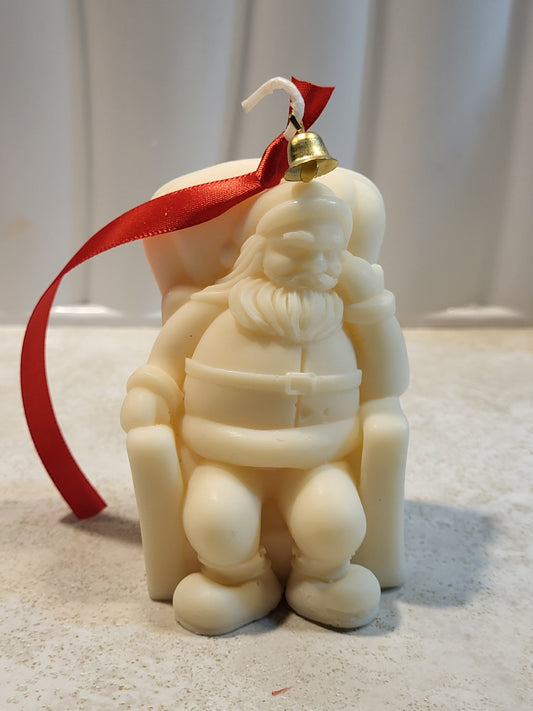 Χειροποίητο κερί σόγιας Άγιος Βασίλης με άρωμα μελομακάρονο