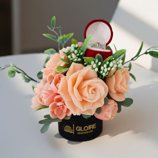 💍 Douce Promesse – Μπουκέτο Σαπουνιών με Θήκη Δαχτυλιδιού