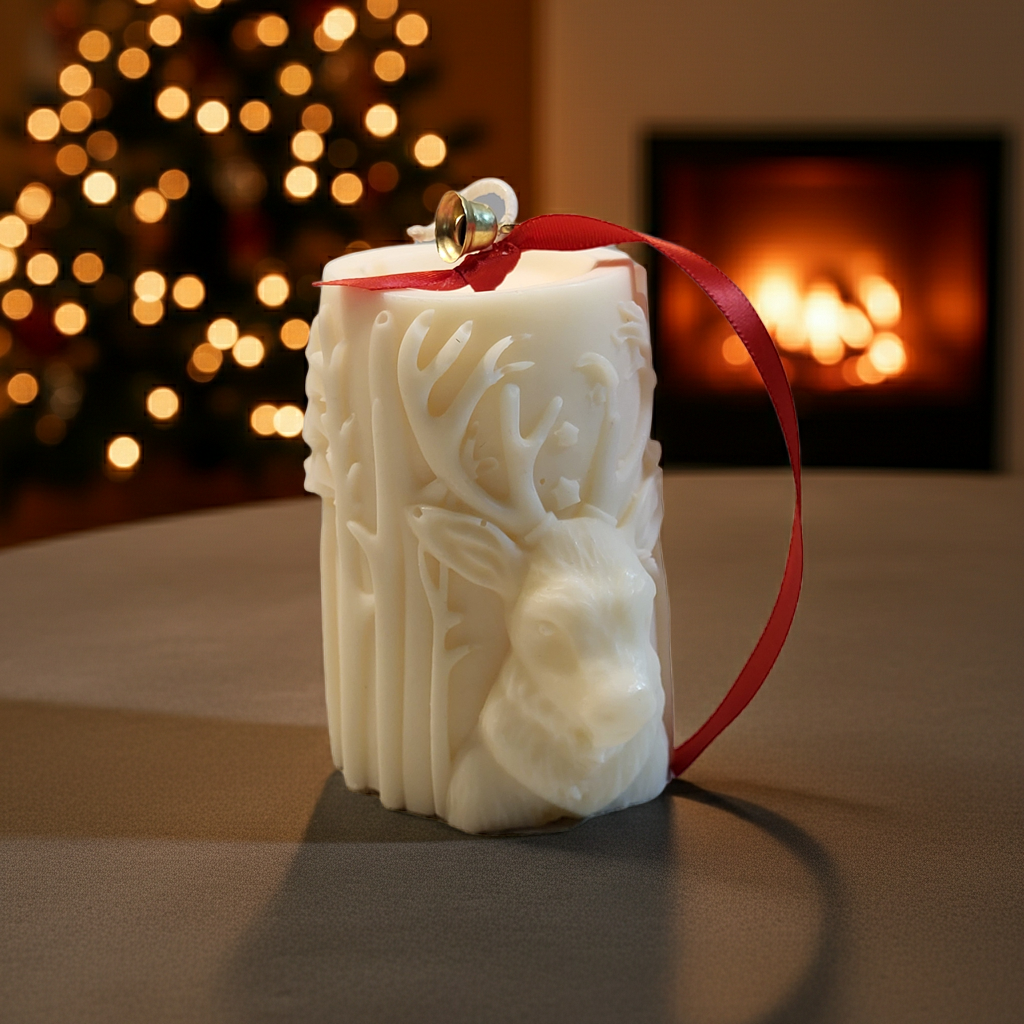 Χριστουγεννιάτικο διακοσμητικό κερί τάρανδος