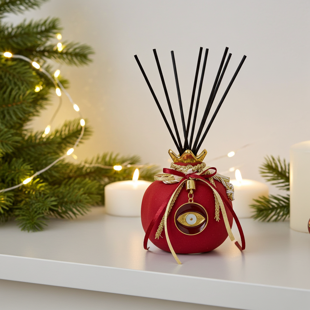 🎄 Festive Melomakarono Charm – Αρωματικό Χριστουγέννων 100ml σε Γούρι  (Limited χριστουγεννιάτικη έκδοση με γούρι )